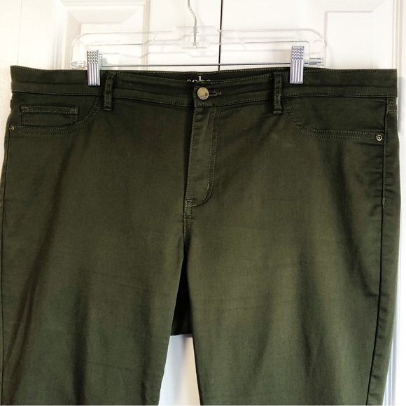 New York & Co. Soho Olive Green Crosby Slim Leg Ankle Jeans - Picture 2 of 14